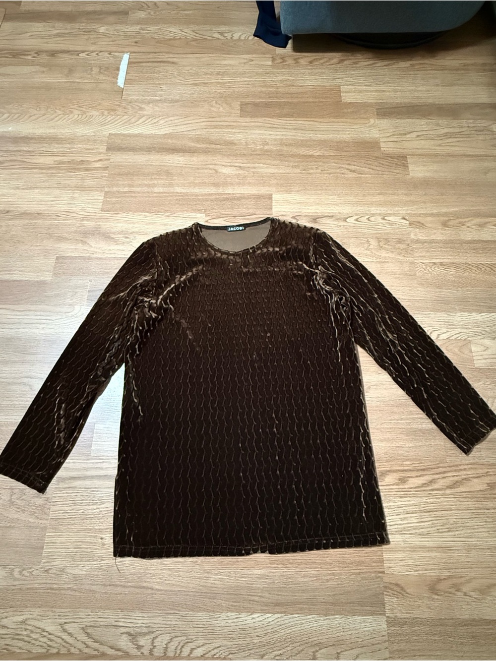Jacob Men's Dark Brown Velvet Crewneck Sweater